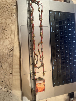 Vintage Art Deco necklace Flaming June by Lord Leighton 1895, Susan Scolastico jewelry #62 VV MTS
