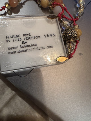 Vintage Art Deco necklace Flaming June by Lord Leighton 1895, Susan Scolastico jewelry #62 VV MTS