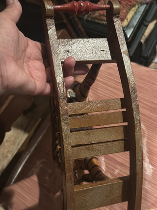 Vtg Wooden Rocking Zebra Horse 13” X 12” Hand Carved Painted Carousel Circus Toy #62 VV MTS|81318