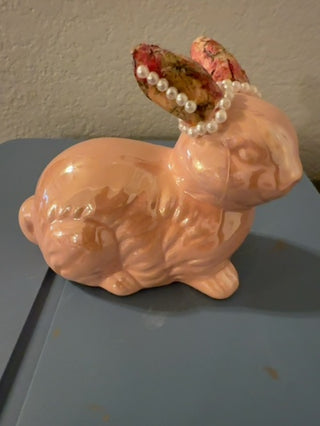 Pink ceramic bunny