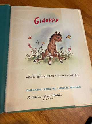 Vintage 1948 Children's Book "Gidappy" by Elsie Church  RSV|122344
