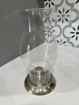 Vintage Silver-Plated Hurricane Candle Holder MTS