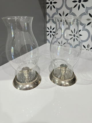Vintage Silver-Plated Hurricane Candle Holder MTS