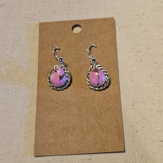 .925 cotton candy dahlia dangle earrings