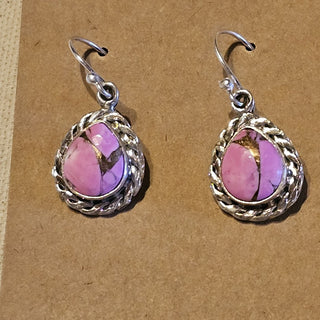 .925 cotton candy dahlia dangle earrings