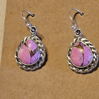 .925 cotton candy dahlia dangle earrings
