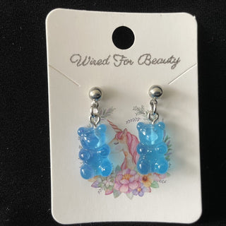 blue gummy bear earrings RSV