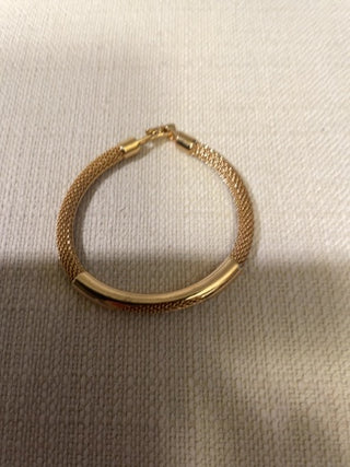 Goldtone mesh bangle bracelet