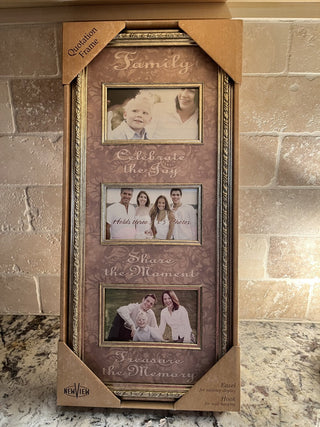 New, Quotation Picture Frame for 3 Photos RCD