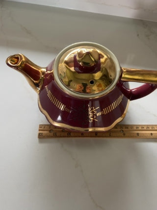 Vintage Baltimore Style Hall China Maroon 6 Cup Teapot
