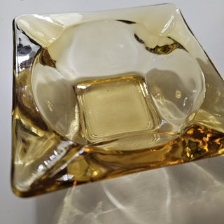Amber Glass Cut Dish (BRI) - MTS|111910
