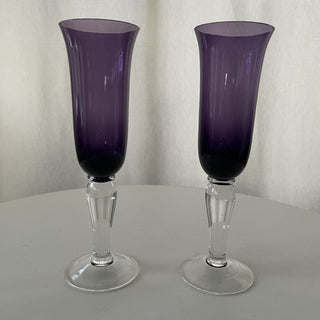 pair of purple champagne flutes RSV