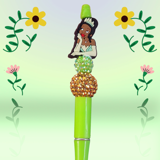 Beaded Refillable Pen Green Frog Princess RSV|67099
