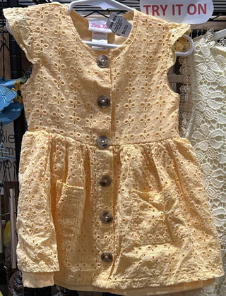 Peachy Yellow Eyelet Dress. 24 mos. #SM RSV|82768