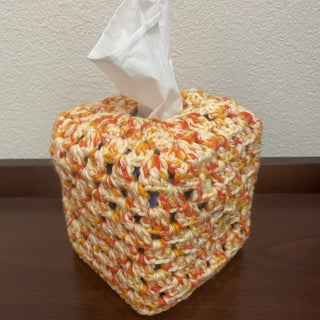 Orange Peach Crochet Tissue Box Cover RSV|112567