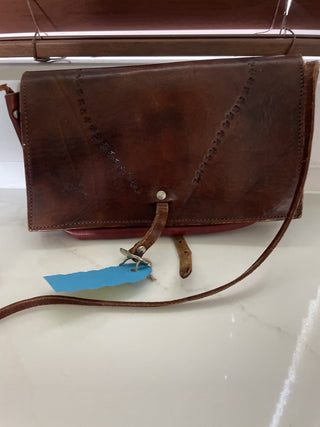 Vtg.Handmade 100% Lather Crossbody Purse-RSV