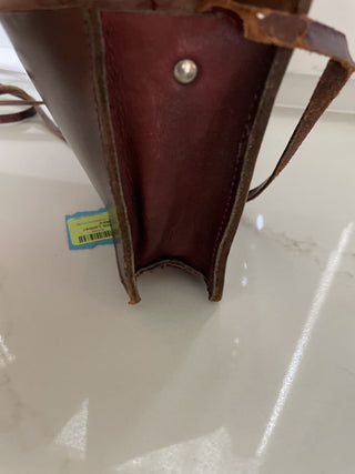 Vtg.Handmade 100% Lather Crossbody Purse-RSV