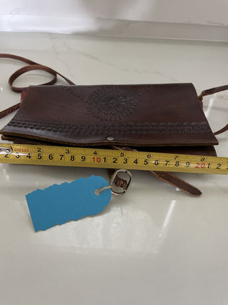 Vtg.Handmade 100% Lather Crossbody Purse-RSV