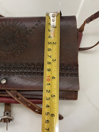 Vtg.Handmade 100% Lather Crossbody Purse-RSV