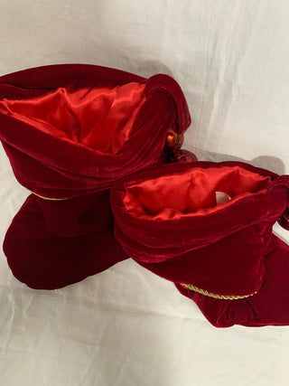 Red velveteen Christmas stocking w/gold band  MTS|132208
