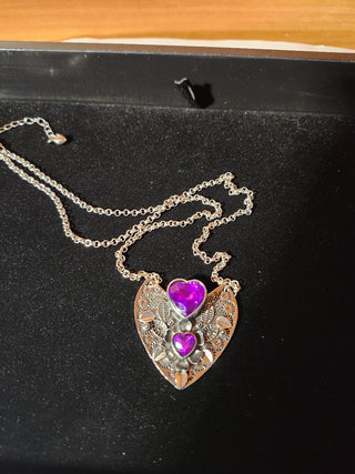 Double purple heart necklace r c d