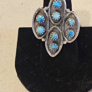 .925 turquoise cluster ring