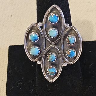 .925 turquoise cluster ring