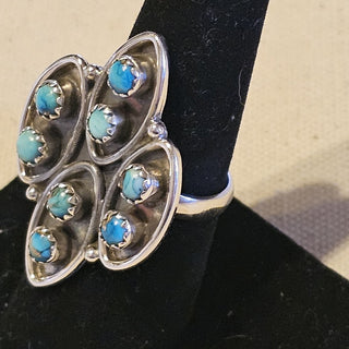 .925 turquoise cluster ring