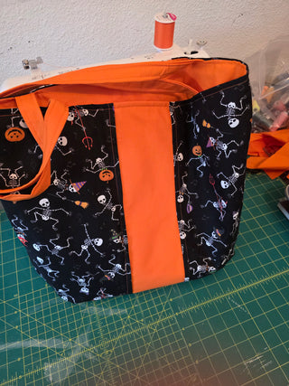 Large cotton Halloween tote