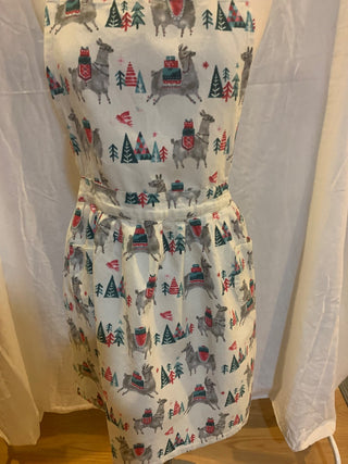 LLama Christmas apron w/pockets MTS|141385