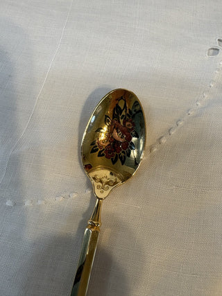 Vintage Gold tone Spoon Cloisonné RSV|113332