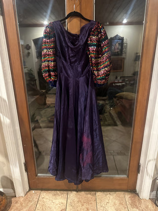 Halloween Costume hand made vintage sequince sleeves dress #63 VV MTS|121488