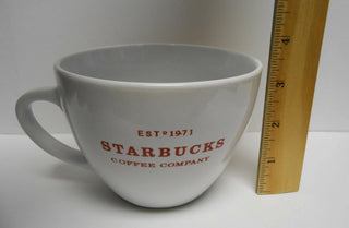 Starbucks Coffee Company Est. 1971 Large White Red Ceramic 18 oz Cappuccino Mug #47 VV MTS|104440