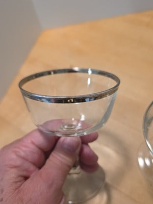 RF 4x Crystal D'Arques FRANCE Coupe Glasses *as is