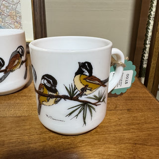 Vintage Arcopal France Milk Glass Bird Mug RCD|120446