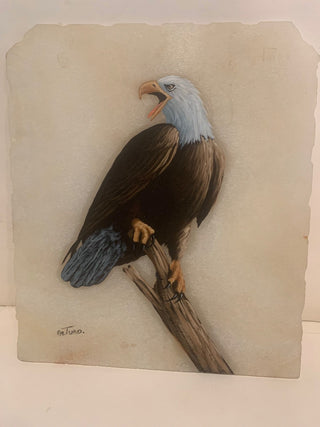 Vtg Eagle on marble slate tile MTS