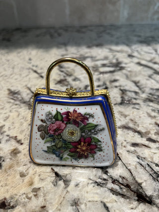 Antique French Limoges Handbag Trinket/Pill Box RCD