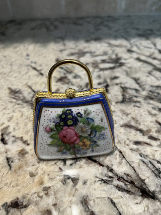 Antique French Limoges Handbag Trinket/Pill Box RCD