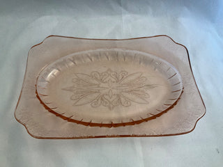 11” early 1930's pink depression glass platter