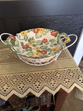 Temptations by Tara Floral Baking Dish w/wire rack MEDIUM Size -RCD|68789