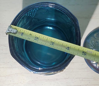 Indiana Carnival Glass Blue Iridescent Grape Harvest Dish|96221