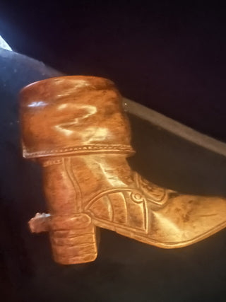 Antique Hand Carved Wooden boot match holder #47 VV MTS|127830