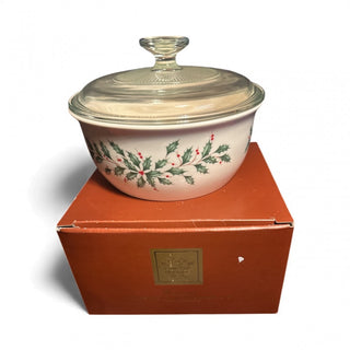 Lenox Holiday 1.5 Qt Covered Casserole Baking dish original box #62 VV MTS|139979