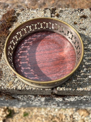 JP SINGLE vintage silver-plated wine coaster