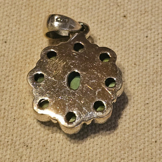 .925 green turquoise cluster pendant|90713