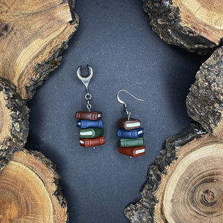 Book earrings - stacked mts|72408