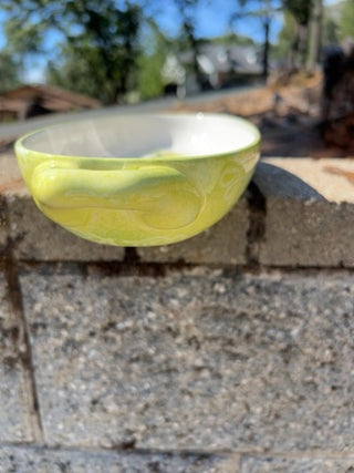 JP yellow, green oval-shaped BIA Cordon Bleu ceramic serving dish