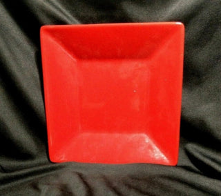 Vintage Waechterbach Fun Factory 7" Square Salad Candy Apple Red Plates Germany #63 VV MTS