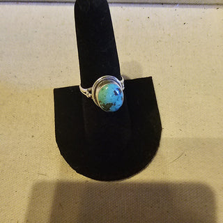 Sterling silver morenci turquoise ring size 8