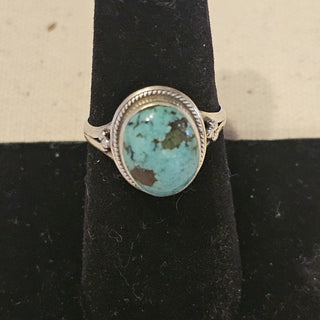 Sterling silver morenci turquoise ring size 8